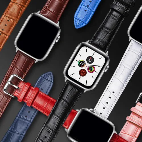 Miniatura 7 de Compatible con correas de Apple Watch de 1.929 in, 1.811 in, 1.772 in, 1.732 in, 1.654 in, 1.614 in, 1.575 in, 1.496 in, correa de repuesto de piel