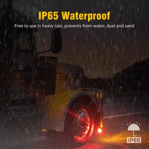 Miniatura 5 de Partsam 2 luces LED de señal de giro de doble cara, color rojo ámbar, luces de pedestal para camiones compatibles con Freightliner Kenworth