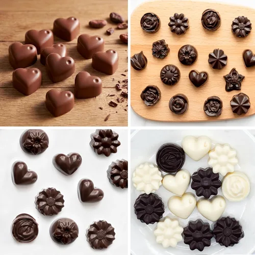 Miniatura 6 de 6 paquetes de moldes de silicona para caramelos de chocolate con forma de flor, moldes de silicona antiadherentes de grado alimenticio para gelatina