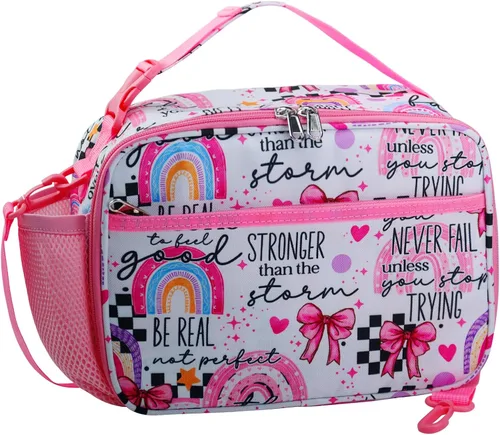 Miniatura 15 de RLGPBON Lonchera para Niños, Lonchera con Aislamiento Térmico para Niños y Niñas, Bonita Bolsa de Almuerzo y Lonchera Reutilizable para Niños