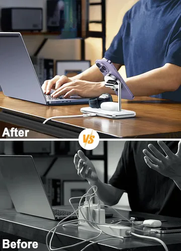 Miniatura 8 de Organizador de cables para debajo del escritorio, canal en J, paquete de 6 organizadores de cables adhesivos 6-pack adhesive J channel organizes