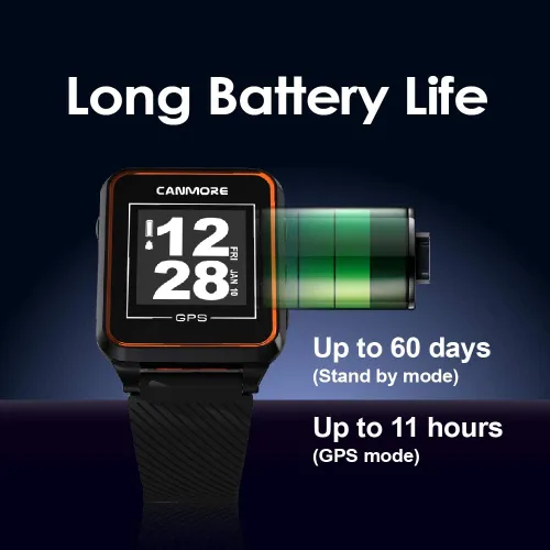 Miniatura 2 de CANMORE TW353 Reloj GPS de golf para hombres y mujeres, pantalla LCD de alto contraste, actualización gratuita de más de 40,000 campos precargados