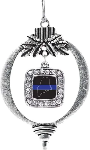 Miniatura 40 de Inspired Silver - Nana púrpura - Adorno de Navidad plateado - Adorno cuadrado para árbol de Navidad con circonita cúbica - Decoración colgante