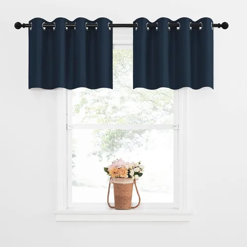 Miniatura 83 de NICETOWN Cortinas opacas de cocina para ventana sobre el fregadero, aislamiento térmico, decoración del hogar, pequeños niveles opacos con ojales