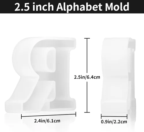 Miniatura 2 de Gartful Moldes de letras de resina, molde de resina epoxi del alfabeto mayúscula R, moldes de silicona 3D gruesos para hacer letras, arte