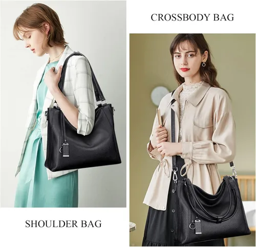 Miniatura 4 de Over Earth Bolsos de cuero suave para mujer, bolso de hombro tipo hobo grande