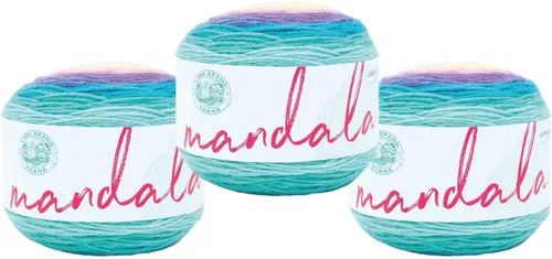 Miniatura 42 de Lion Brand Yarn Mandala - Hilo multicolor para ganchillo,tejido y manualidades, color Liger, 1770 pies, paquete de 1 unidad