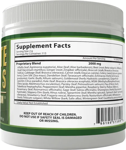 Miniatura 8 de Daily Health, Ultimate Greens con MSM en polvo, ingredientes naturales veganos sin gluten, soja, sin OMG, superalimento, bebida nutricional vegetal