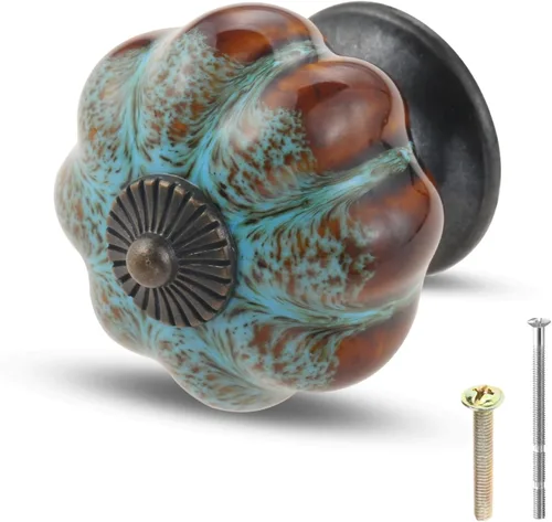Pomos de calabaza de 1.57 pulgadas, pomos de cerámica para armario, cajón, tiradores de cajones antiguos, pomos decorativos para armario, puerta,