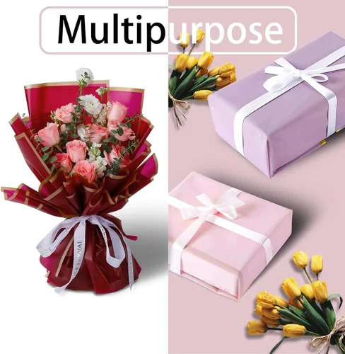Miniatura 3 de BWLOIES Papel de Envoltura de Flores para Ramos, Papel de Envoltura Floral Impermeable, Envoltura de Flores de Papel Coreano, Papel de Envoltura
