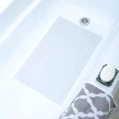 Miniatura 2 de SlipX Solutions El tapete de seguridad de goma blanca para baño proporciona una cobertura esencial y una resistencia fiable al deslizamiento