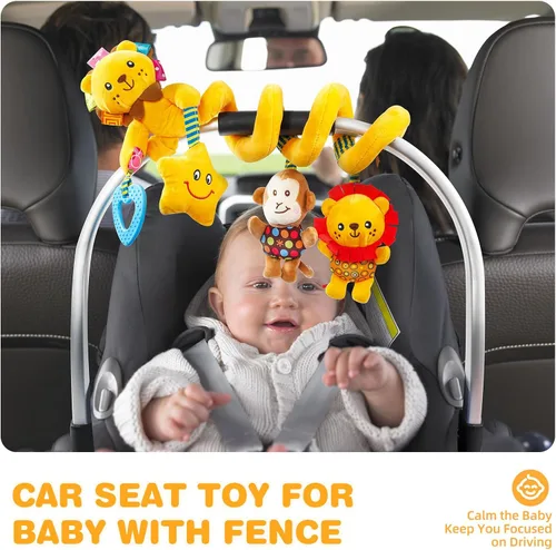 Miniatura 3 de Jollybaby Juguetes para cochecito de cuna y asiento de automóvil para bebé de 0 a 12 meses, juguetes sensoriales colgantes para el tiempo de barriga