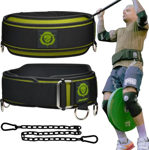 Miniatura 9 de Cinturón de levantamiento de pesas 2 en 1 y cinturón de inmersión con cadena para entrenamiento de pesas adicional, levantamiento de pesas