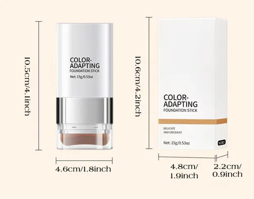 Miniatura 5 de Barra de base que cambia de color, doble extremo con cepillo desmontable, maquillaje húmedo e hidratante para un aspecto impecable, combinación
