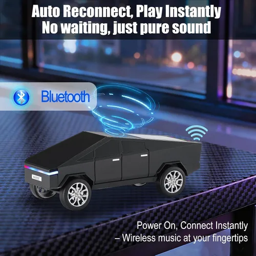 Miniatura 4 de Altavoz de reproducción Bluetooth futurista con pantalla LED, audio portátil de estilo futuro con enlace TWS, radio FM, iluminación LED y micrófono