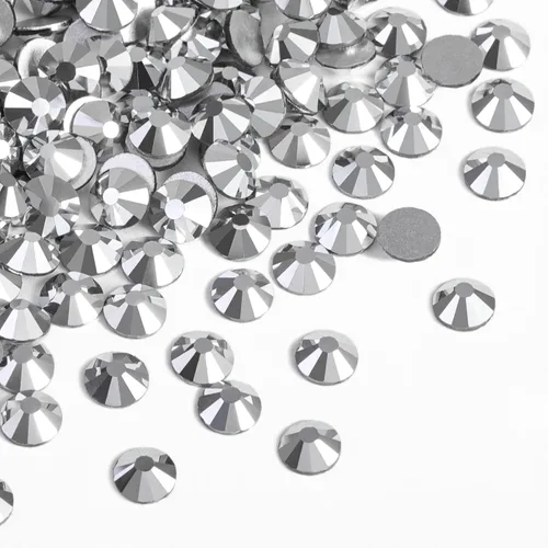 Miniatura 14 de Beadsland 2880 piezas de diamantes de imitación de cristal con reverso plano, gemas redondas para decoración de uñas y manualidades, cristal, SS16