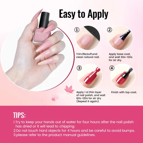 Miniatura 7 de OpenLive - Juego de 12 esmaltes de uñas con 10 combinaciones de colores, 2 esmaltes base y de capa superior, esmalte de uñas de secado rápido
