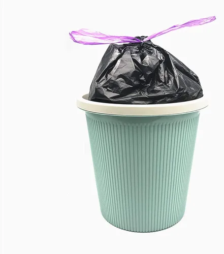 Miniatura 4 de Bolsas de basura negras con cordón de 5 galones, bolsas de basura pequeñas para el hogar, 100