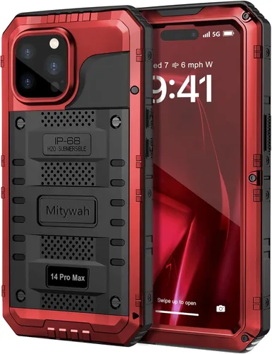 Miniatura 132 de Mitywah Funda impermeable para iPhone 7/iPhone 8 / iPhone SE 2020, funda de metal resistente de grado militar, protección de cuerpo completo