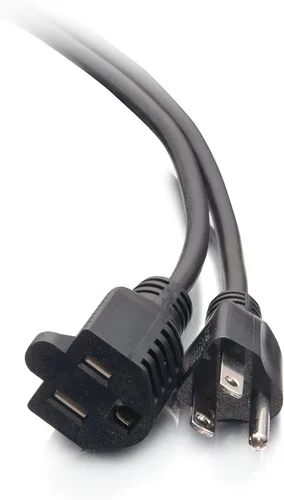 Miniatura 7 de Cables To Go Alargue calibre 18 según el sistema de medición AWG, para ahorrar enchufes, con receptor NEMA 5-15 a enchufe NEMA 5-15, color negro.