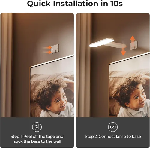 Miniatura 5 de FULEN Luces de Imagen a Pilas Recargables, Luces de Marco de Fotos para Pared, Luces de Pared LED Inalámbricas para Arte, Pinturas, Galería y Diana