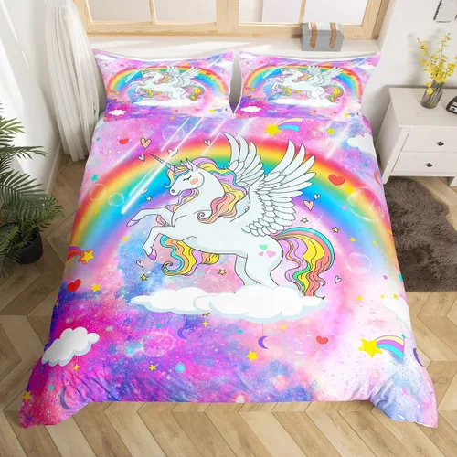 Miniatura 28 de Erosebridal Juego de ropa de cama individual de animales de la selva para niñas y niños, funda de edredón de elefante oso, tigre, león, safari