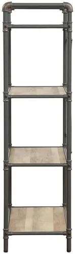 Miniatura 6 de Acme Itzel - Estantería rectangular de 4 niveles de madera en roble antiguo y gris arena