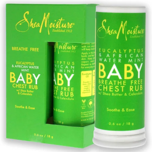 Miniatura 4 de Pomada para frotar el pecho del bebé de menta de eucalipto y agua africana de karité, unisex, 0.6 onzas