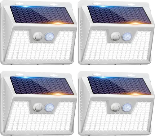 Miniatura 31 de Peasur Luces Solares para Exteriores con Sensor de Movimiento, 140 LED Luz Solar Alimentada por Energía Solar para Cerca Impermeable, 3 Modos