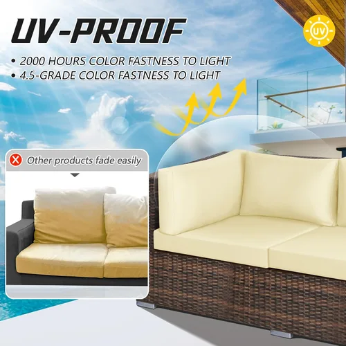 Miniatura 2 de Patelai 14 fundas impermeables para cojines de patio al aire libre, de 24 x 24 pulgadas, a prueba de rayos UV, fundas de asiento seccionales