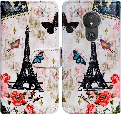Miniatura 15 de Bcov Funda para Moto G7 Power/Moto G7 Supra, Colorida Libélula Funda de Cuero Flip Funda con Ranura para Tarjeta Titular Kickstand para Motorola