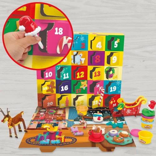 Miniatura 6 de Calendario de Adviento de Play-Doh para niños, cuenta regresiva de 24 días, múltiples regalos sorpresa detrás de cada puerta, manualidades y artes
