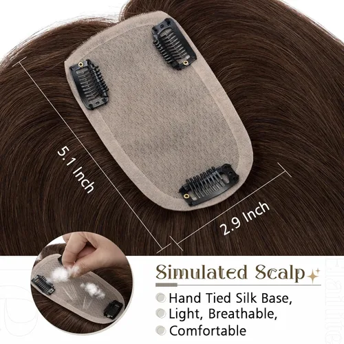 Miniatura 2 de Elailite Toppers para el cabello para mujer, cabello humano real, separación libre para adelgazar el cabello, piezas de cabello para pérdida