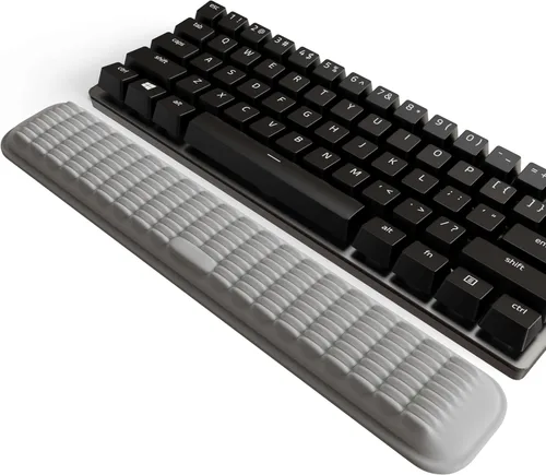 Miniatura 15 de MEKASS Reposamuñecas para teclado para teclado compacto del 60%, soporte ergonómico de espuma viscoelástica suave para muñeca con base Negro