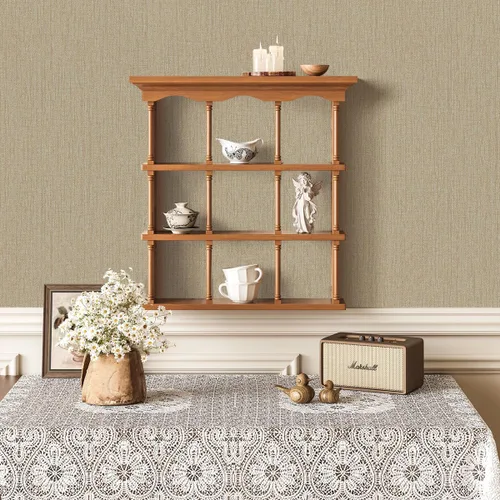 Miniatura 7 de Papel pintado de césped de pelar y pegar, papel de contacto texturizado Beige Marrón de 15.7 x 118.1 pulgadas, papel de pared de tela Vintage, papel