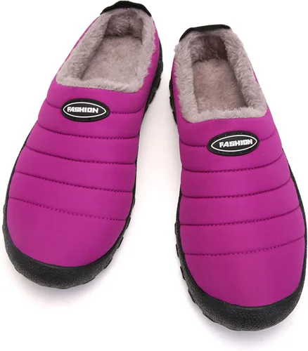 Miniatura 3 de UBFEN Mens Womens Winter Warm Slippers with Fuzzy Plush Lining Slip on House Shoes Indoor Outdoor Anti-Skid Rubber Sole