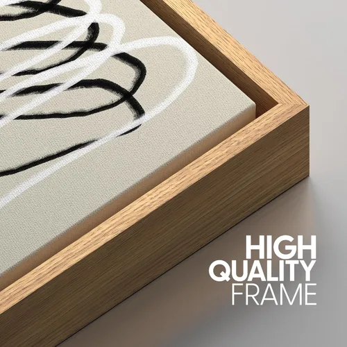Miniatura 324 de SIGNWIN Lienzo enmarcado para pared, arte con pinceladas de flujo neutro en tonos beige abstractos, ilustraciones, arte moderno, decorativo