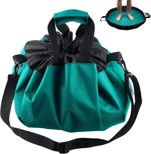 Miniatura 9 de Wetsuit Change Mat, Portable Large Beach Dry Bag Waterproof Changing Mats with Shoulder and Handle Strap for Surfing Negro