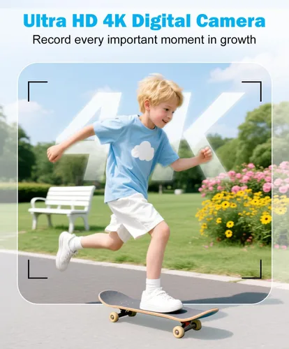Miniatura 3 de Cámara digital 4K de 50 MP para fotografía, cámara de enfoque automático para vlogging con tarjeta TF de 32 GB y 2 baterías, zoom 16X cámara