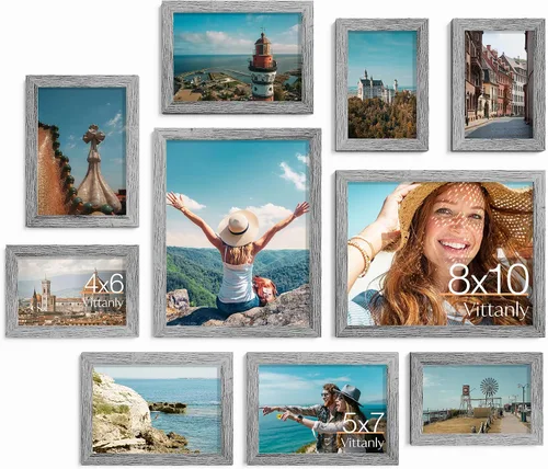 Miniatura 59 de Vittanly Paquete de 7 Marcos de Fotos, Marcos de Fotos Collage Decoración de Pared para Pared o Mesa, Múltiples Tamaños con 1 Pieza de 11x14