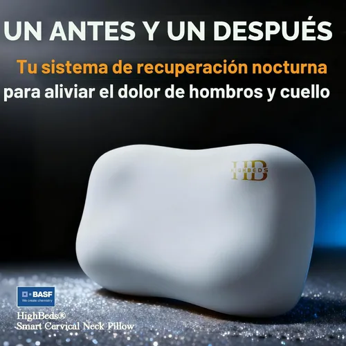 Miniatura 2 de HighBeds Almohada cervical para aliviar el dolor de cuello, almohada de espuma viscoelástica para dormir de lado y espalda, soporte BASF con Gris