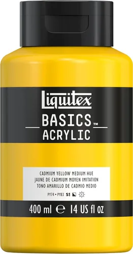 Miniatura 101 de Liquitex BASICS Pintura Acrílica, Botella de 400ml (13.5 oz), Blanco Titanio Titanio Blanco