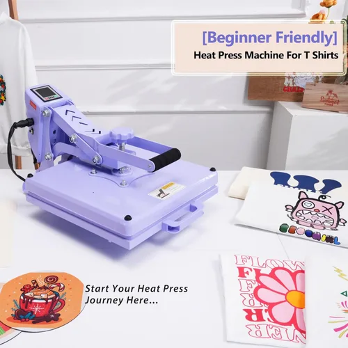 Miniatura 9 de Prensa de Calor 15x15 Deslizable, Máquina de Prensa de Calor Desmontable para Camisetas Distribuye Calor de Manera Uniforme Profesionalmente, Prensa