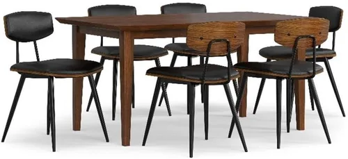 Miniatura 13 de SIMPLIHOME Mavis - Juego de 2 sillas de comedor con marco de hierro moderno de mediados de siglo y sillas de cocina de piel sintética vegana en Negro