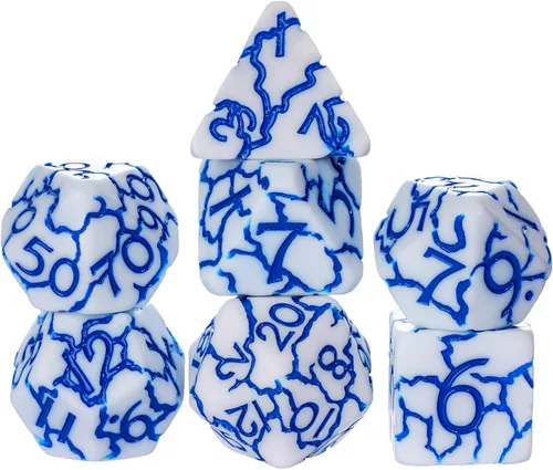 Miniatura 36 de Juego de dados de resina para DND, juego de 7 dados poliédricos negros D&D rellenos con papel de colores brillantes para juegos de rol