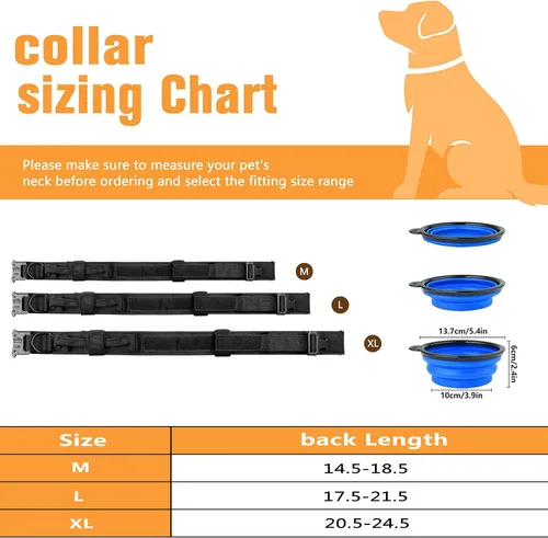 Miniatura 5 de HYDEME Collar táctico ajustable para perro, collar de nailon de entrenamiento militar con mango de control y hebilla de metal pesado para perros