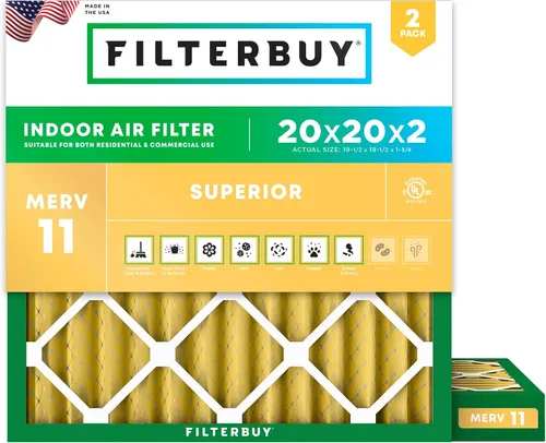 Miniatura 65 de Filterbuy Filtro de aire MERV 11 de 8 x 14 x 1 pulgadas para defensa de mascotas y alergias (paquete de 2), filtros electrostáticos plisados