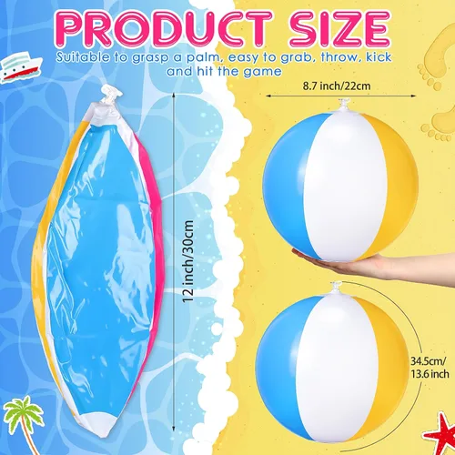 Miniatura 3 de Talltalk Paquete de 80 bolas de playa inflables de 12 pulgadas a granel para niños, pelota de piscina de verano, recuerdos de fiesta en la playa