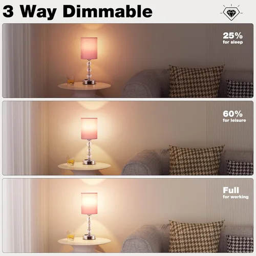 Miniatura 5 de Lámparas de noche táctiles blancas para dormitorios, lámpara de mesa de cristal con puerto de carga USB C+A y mesita de noche de salida de CA