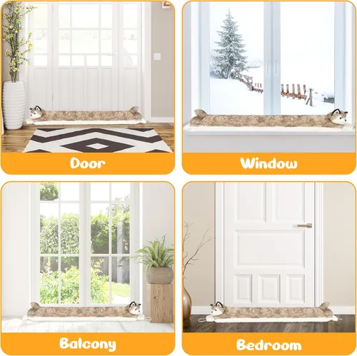 Miniatura 3 de NABOWAN Tope de Corriente de Puerta de 36 Pulgadas - Adorable Perro Burlete Resistente para Puerta y Ventana, Bloqueador de Corrientes de Animales